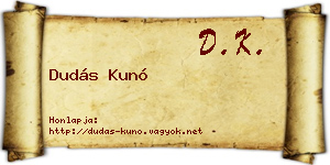 Dudás Kunó névjegykártya